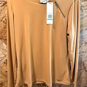 Calvin Klein Women's Camel Long Sleeve Top